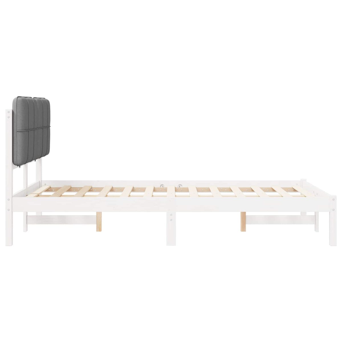 Sengestel med Polstret Hovedgavl Lysegrå 120 x 190 cm