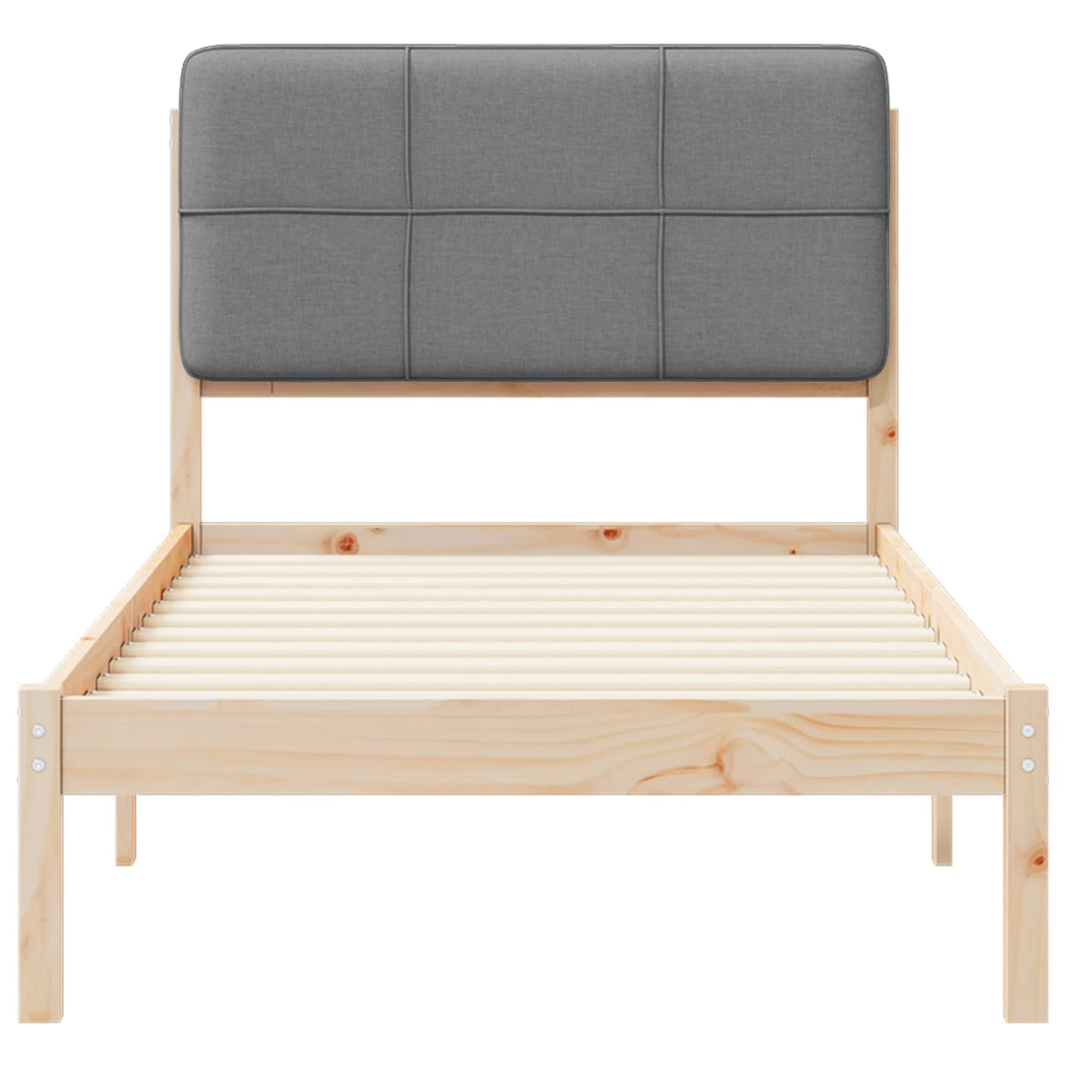 Sengestel med Polstret Hovedgavl Lysegrå 100 x 200 cm