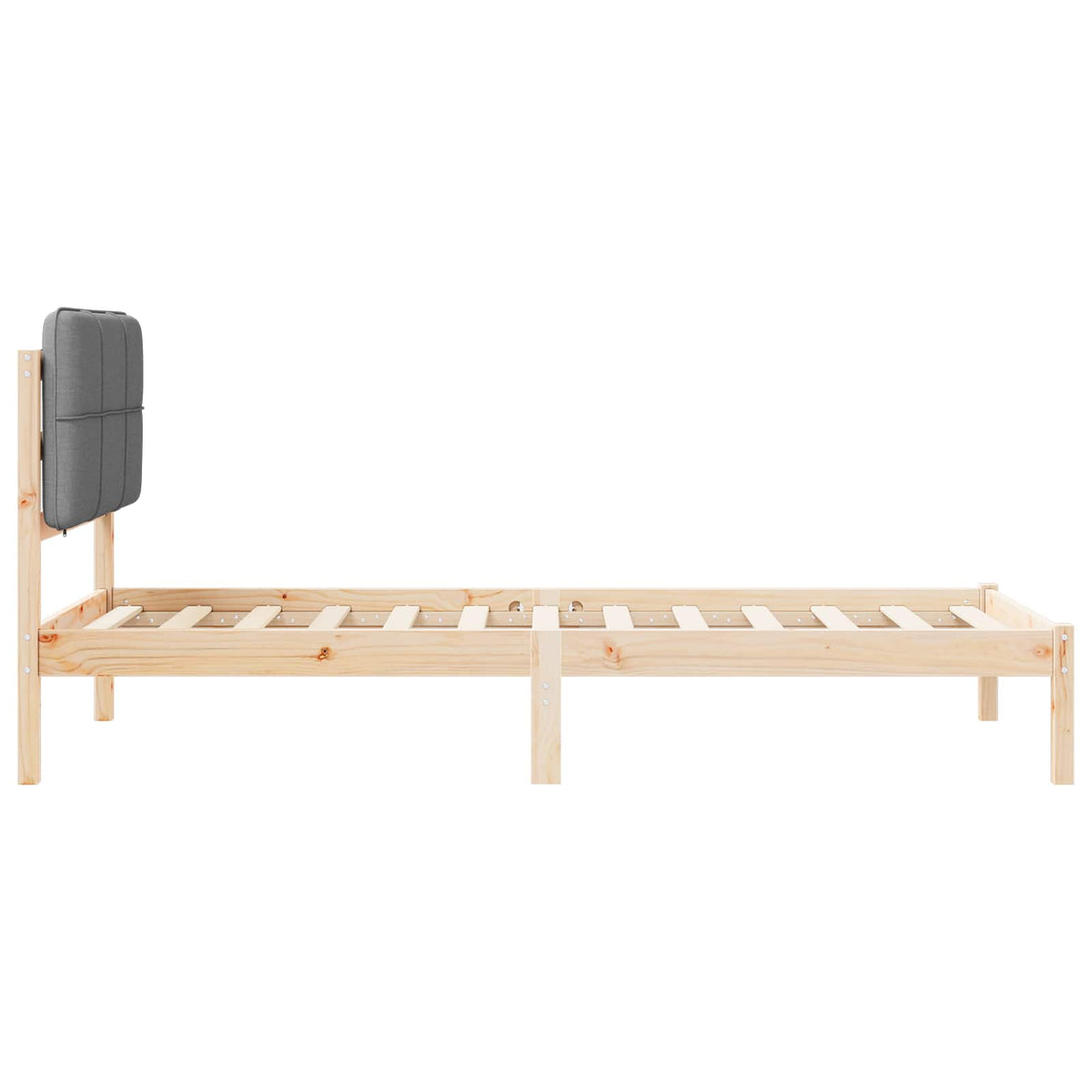 Sengestel med Polstret Hovedgavl Lysegrå 100 x 200 cm