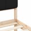 Sengestel med Polstret Hovedgavl Sort 100 x 200 cm