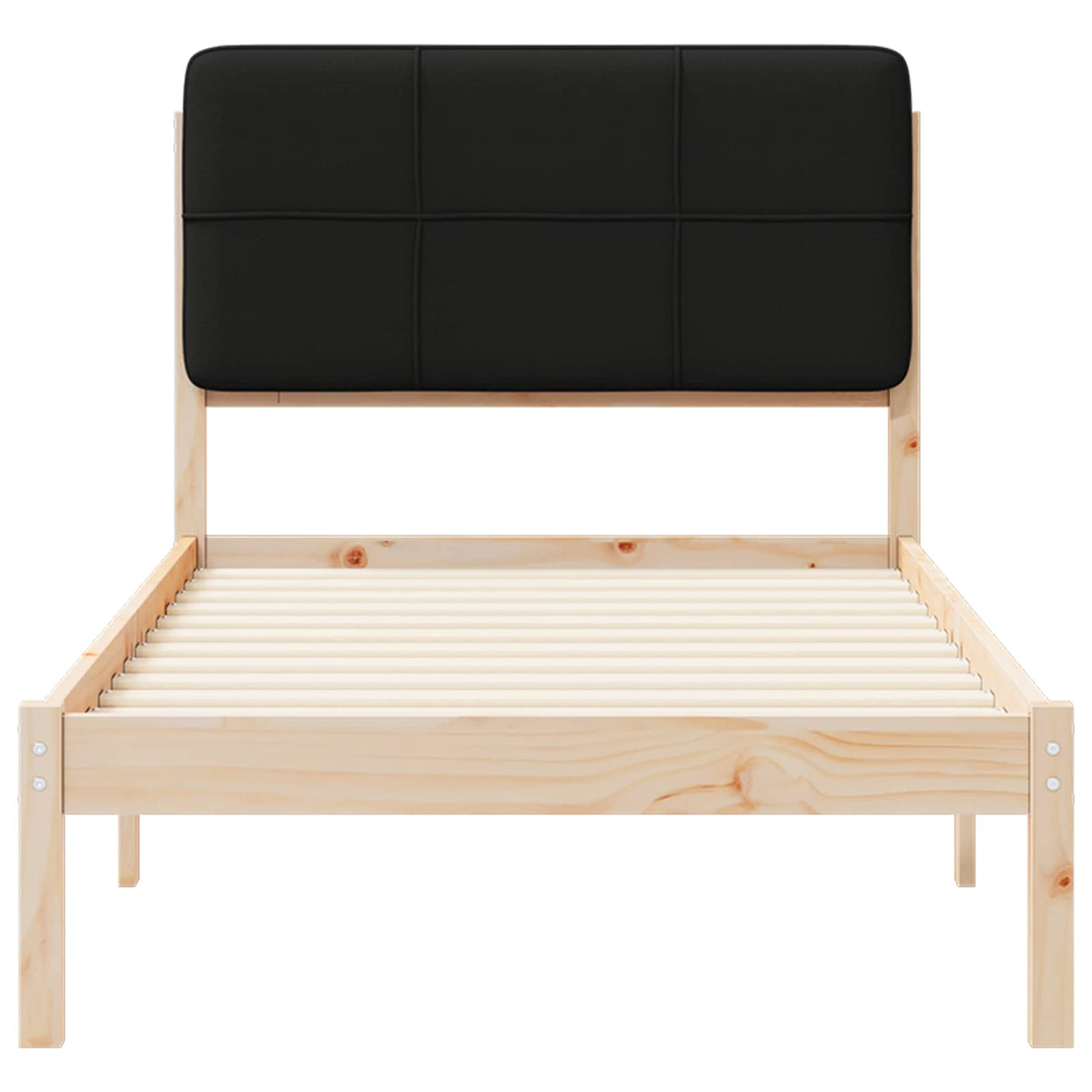 Sengestel med Polstret Hovedgavl Sort 100 x 200 cm