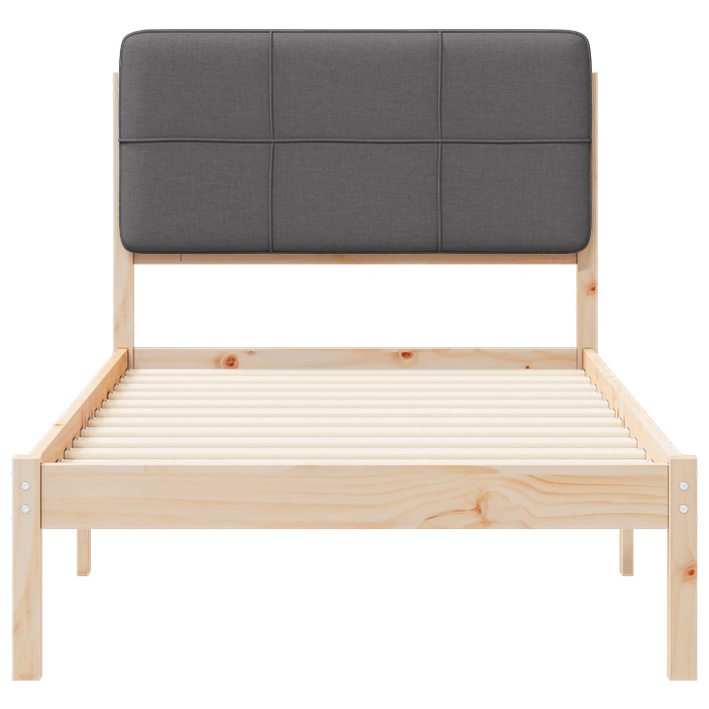 Sengestel med Polstret Hovedgavl Mørkegrå 90 x 200 cm