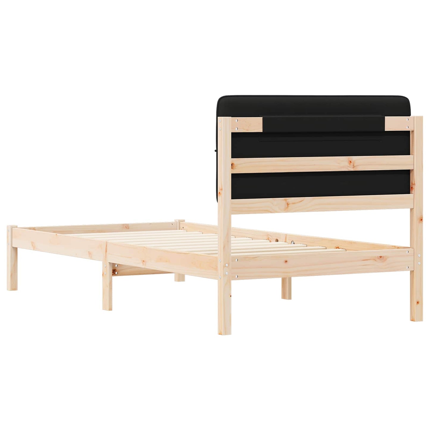 Sengestel med Polstret Hovedgavl Sort 90 x 200 cm