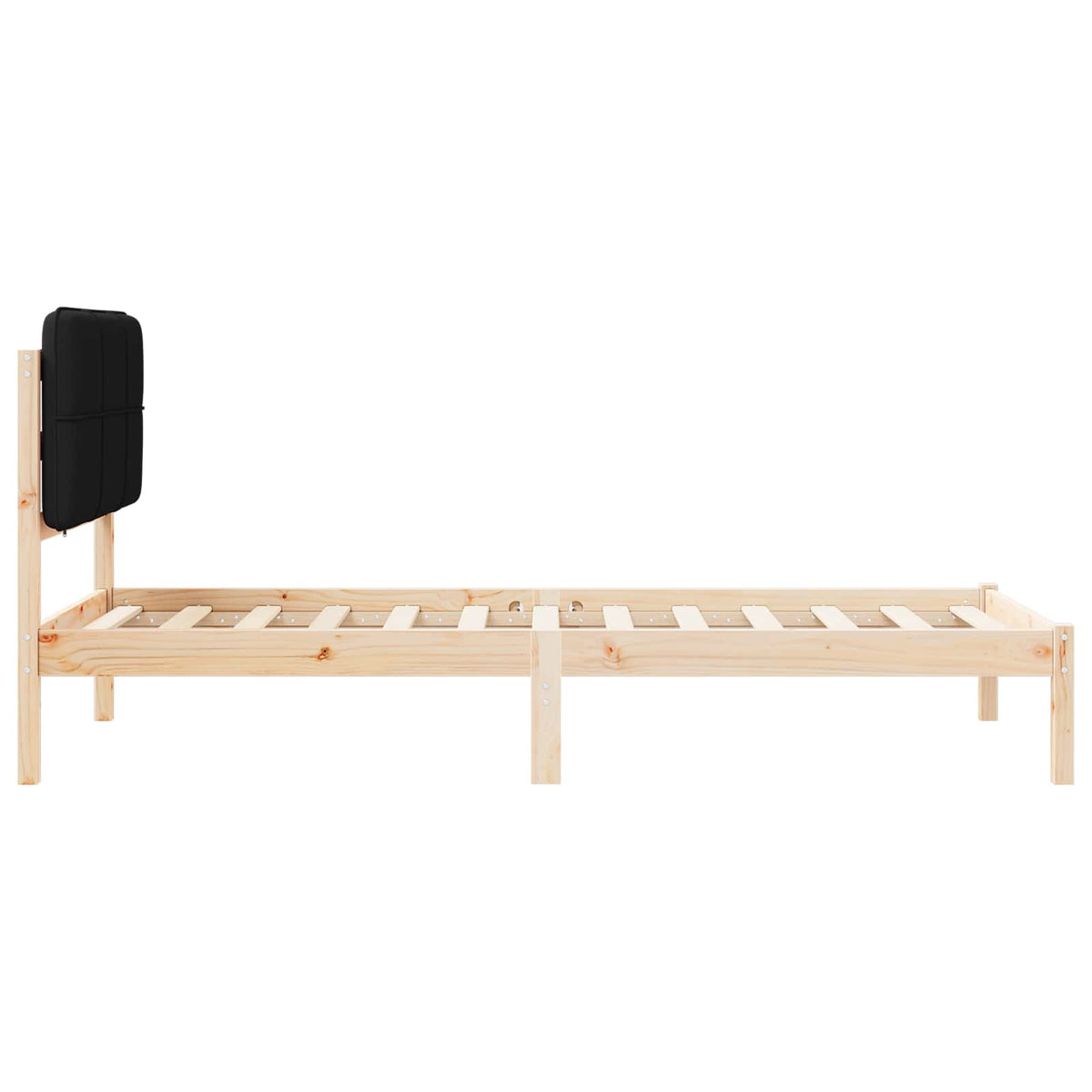 Sengestel med Polstret Hovedgavl Sort 80 x 200 cm