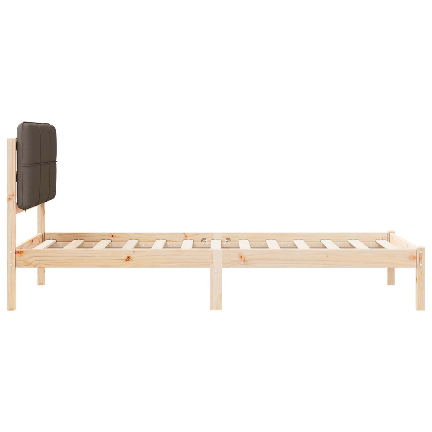 Sengestel med Polstret Hovedgavl Gråbrun 80 x 200 cm