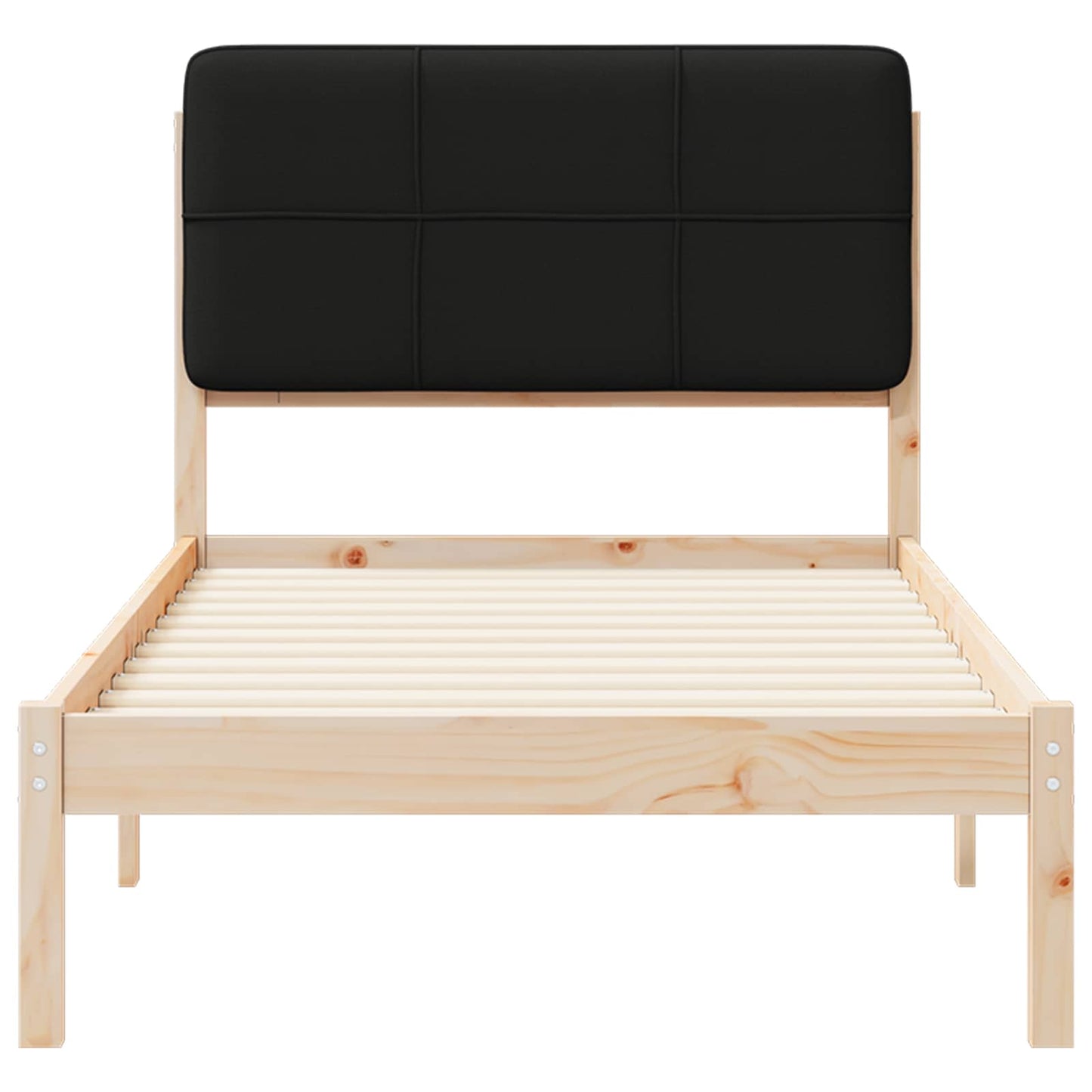 Sengestel med Polstret Hovedgavl Sort 90 x 190 cm