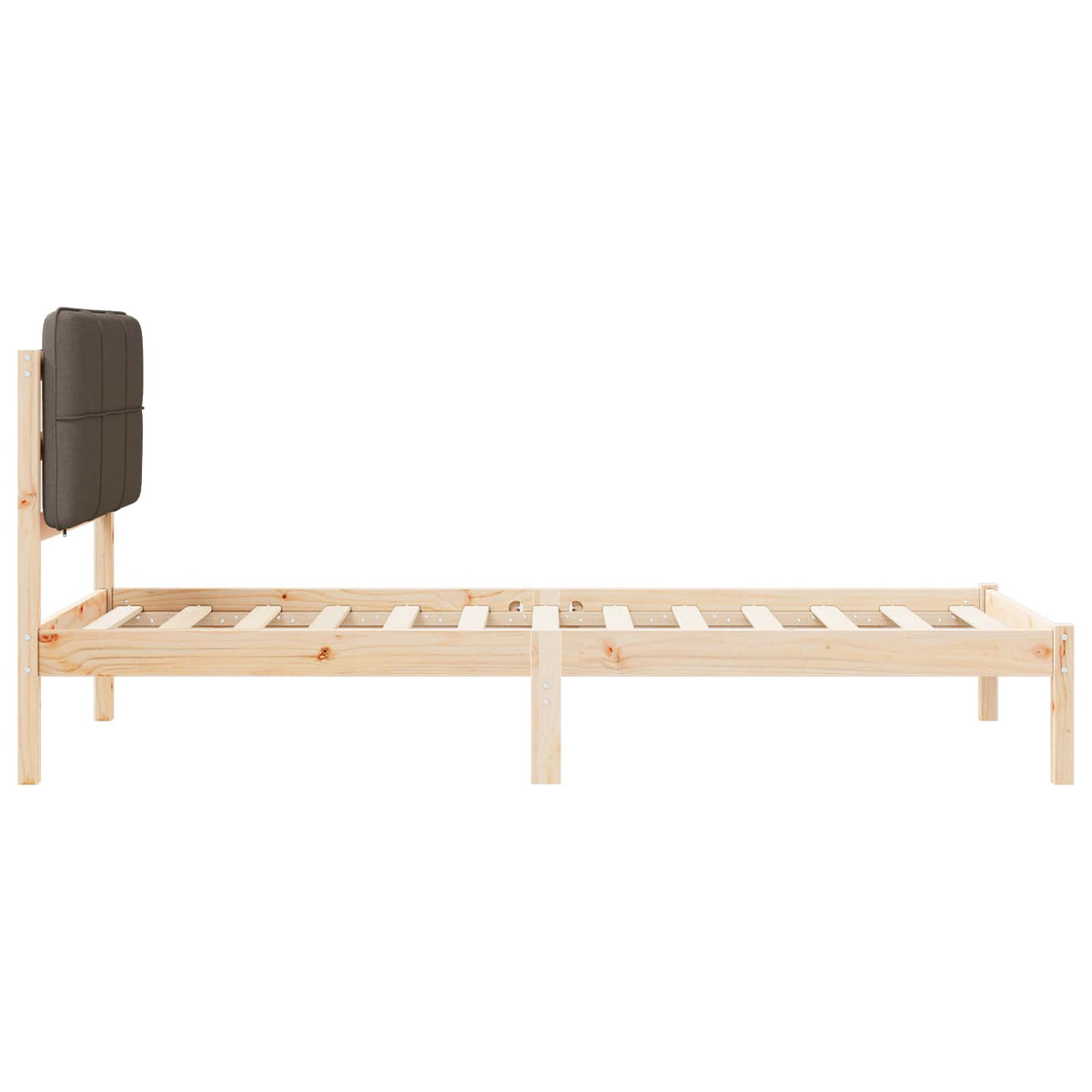 Sengestel med Polstret Hovedgavl Gråbrun 90 x 190 cm