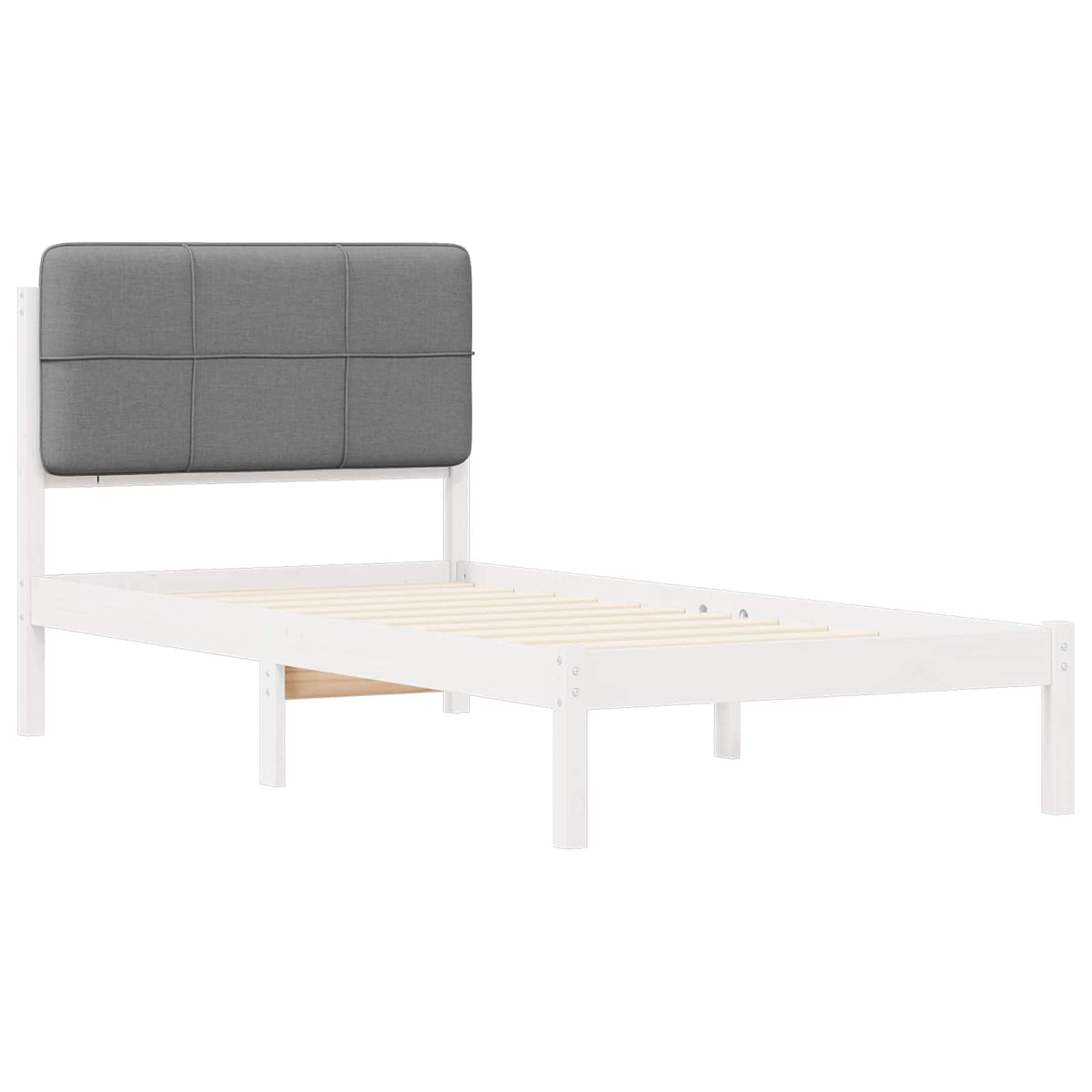 Sengestel med Polstret Hovedgavl Lysegrå 75 x 190 cm