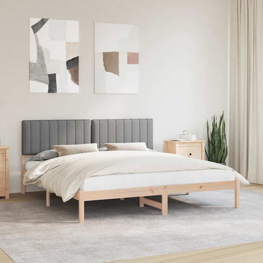 Sengestel med Polstret Hovedgavl Lysegrå 180 x 200 cm