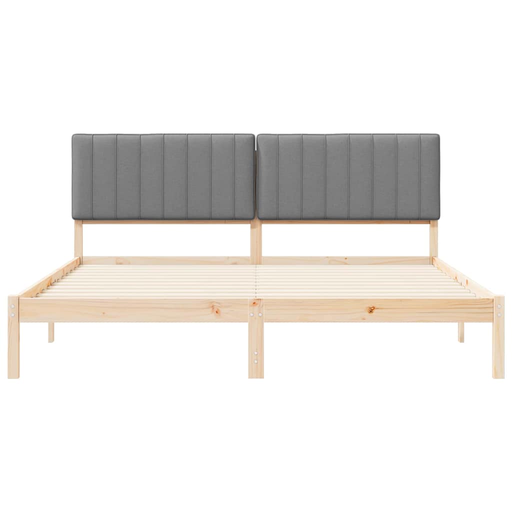 Sengestel med Polstret Hovedgavl Lysegrå 180 x 200 cm