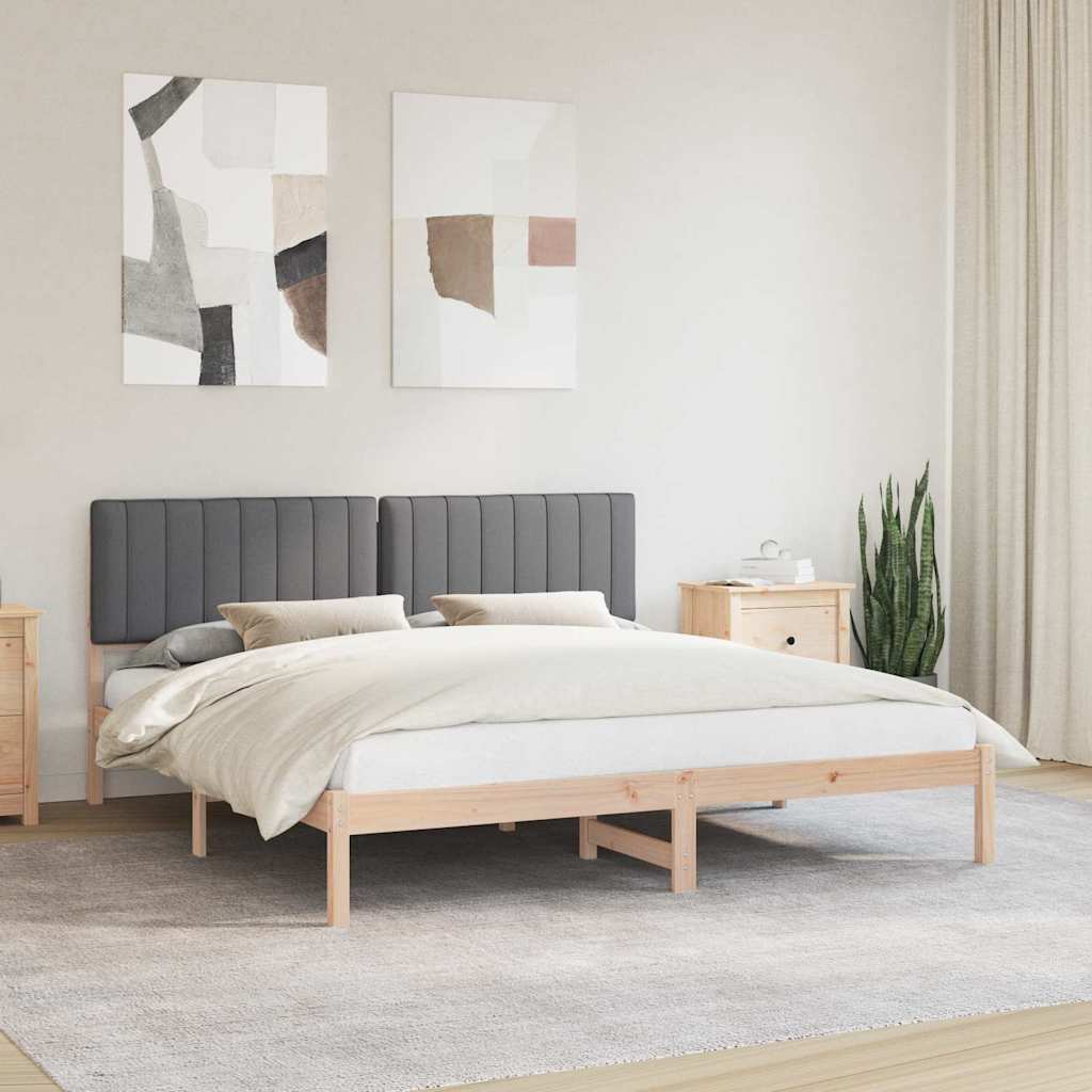 Sengestel med Polstret Hovedgavl Mørkegrå 180 x 200 cm