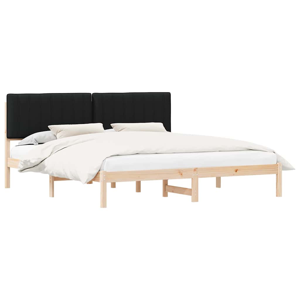 Sengestel med Polstret Hovedgavl Sort 180 x 200 cm