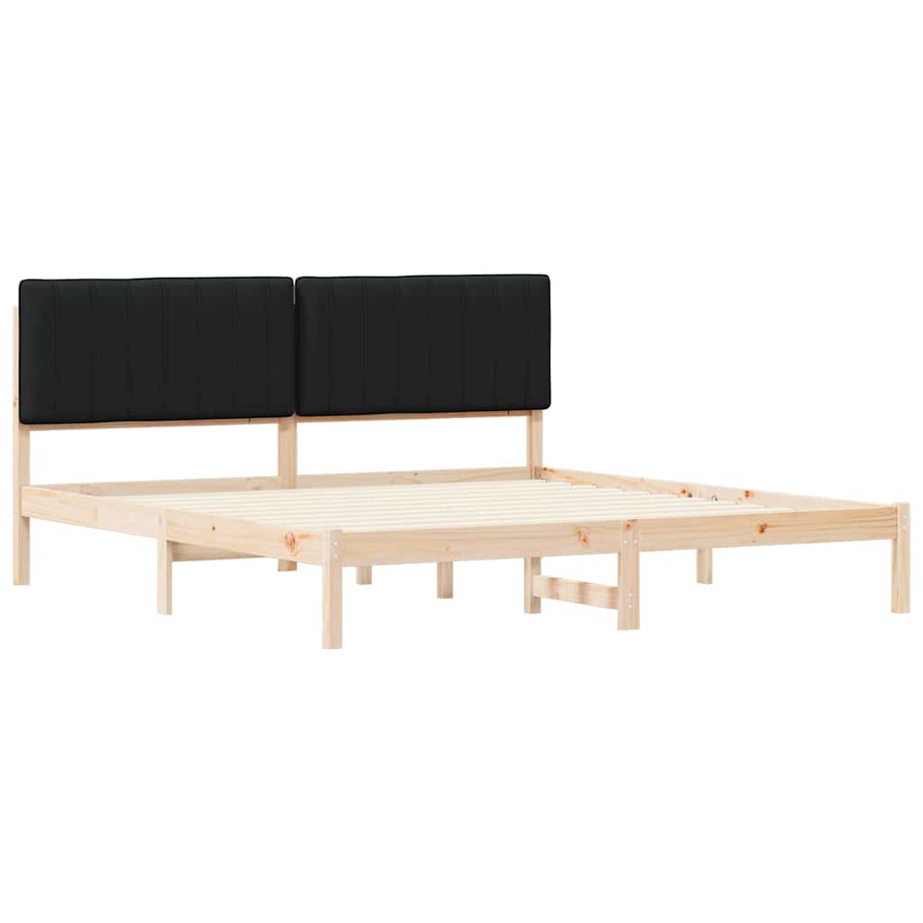Sengestel med Polstret Hovedgavl Sort 180 x 200 cm