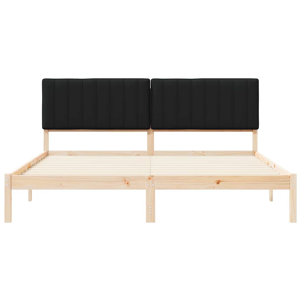 Sengestel med Polstret Hovedgavl Sort 180 x 200 cm