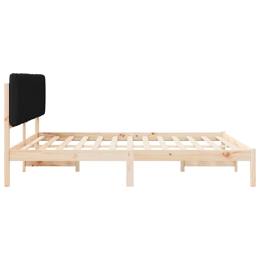 Sengestel med Polstret Hovedgavl Sort 180 x 200 cm