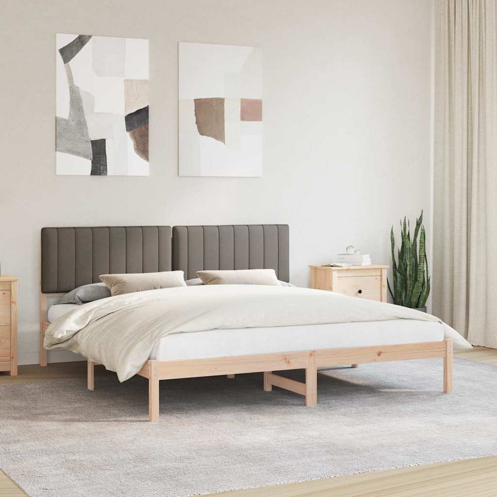 Sengestel med Polstret Hovedgavl Gråbrun 180 x 200 cm