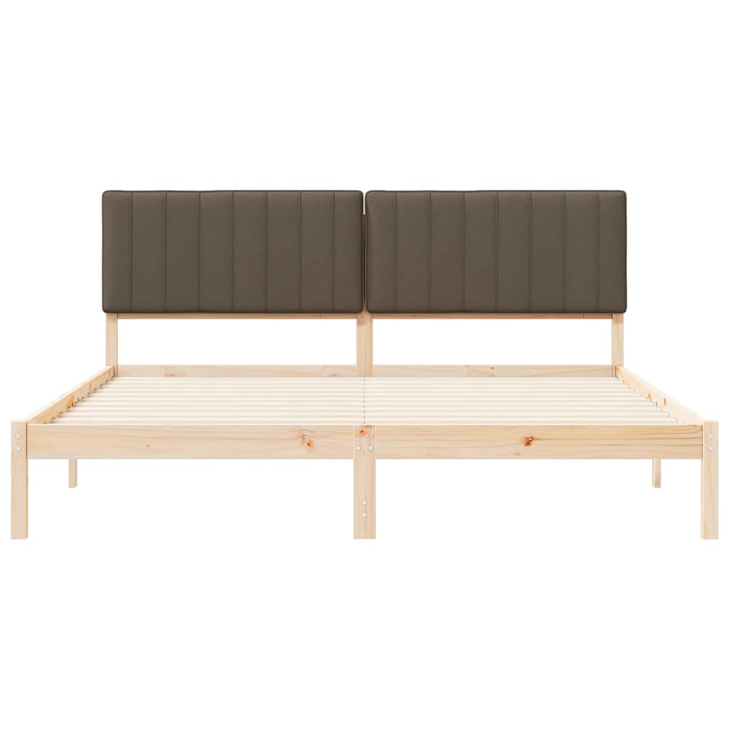Sengestel med Polstret Hovedgavl Gråbrun 180 x 200 cm