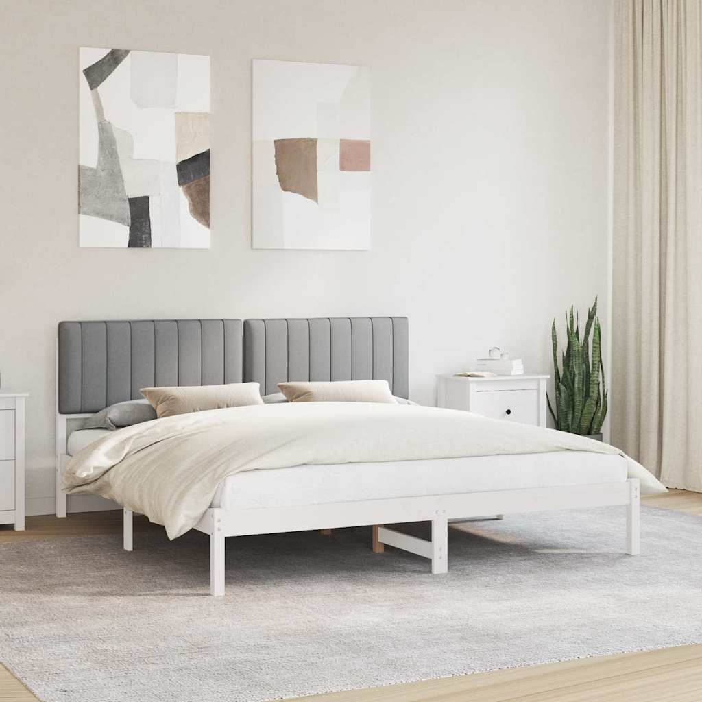 Sengestel med Polstret Hovedgavl Lysegrå 180 x 200 cm