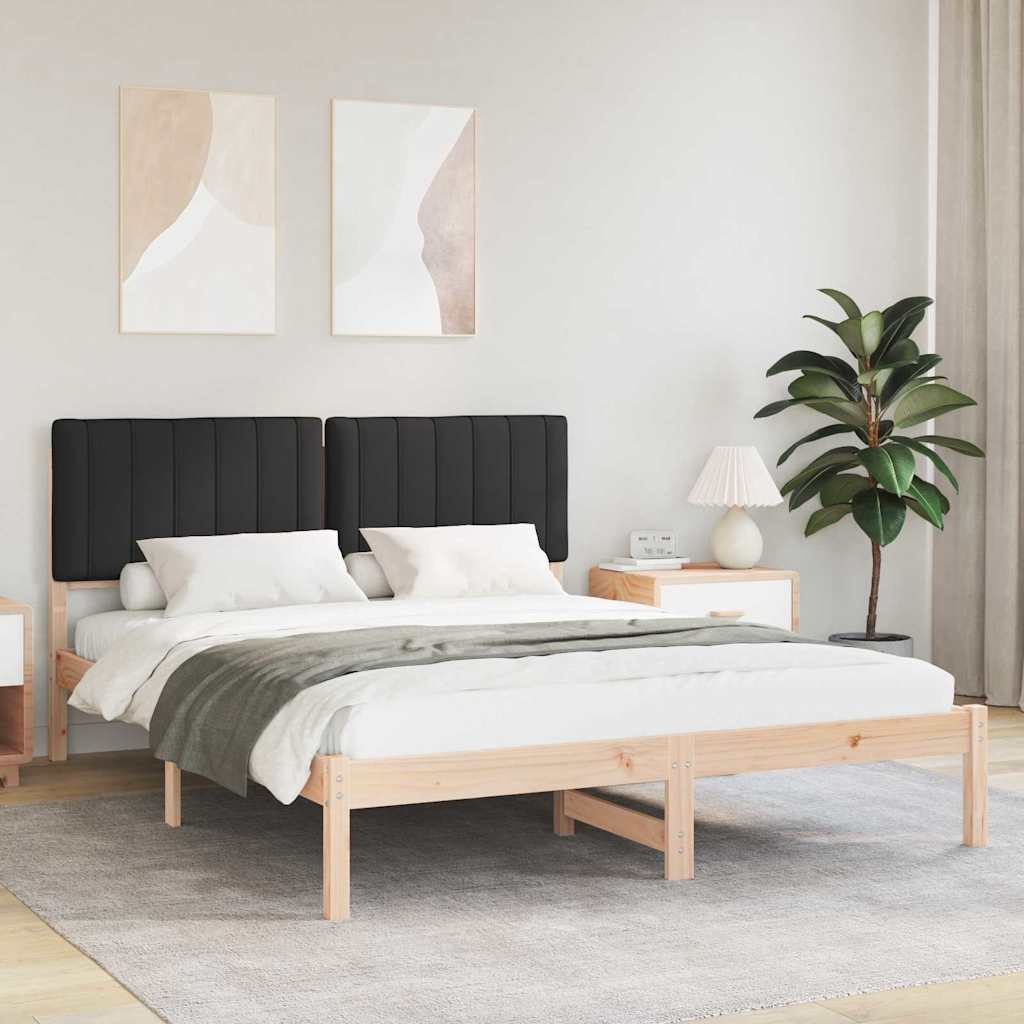 Sengestel med Polstret Hovedgavl Sort 160 x 200 cm