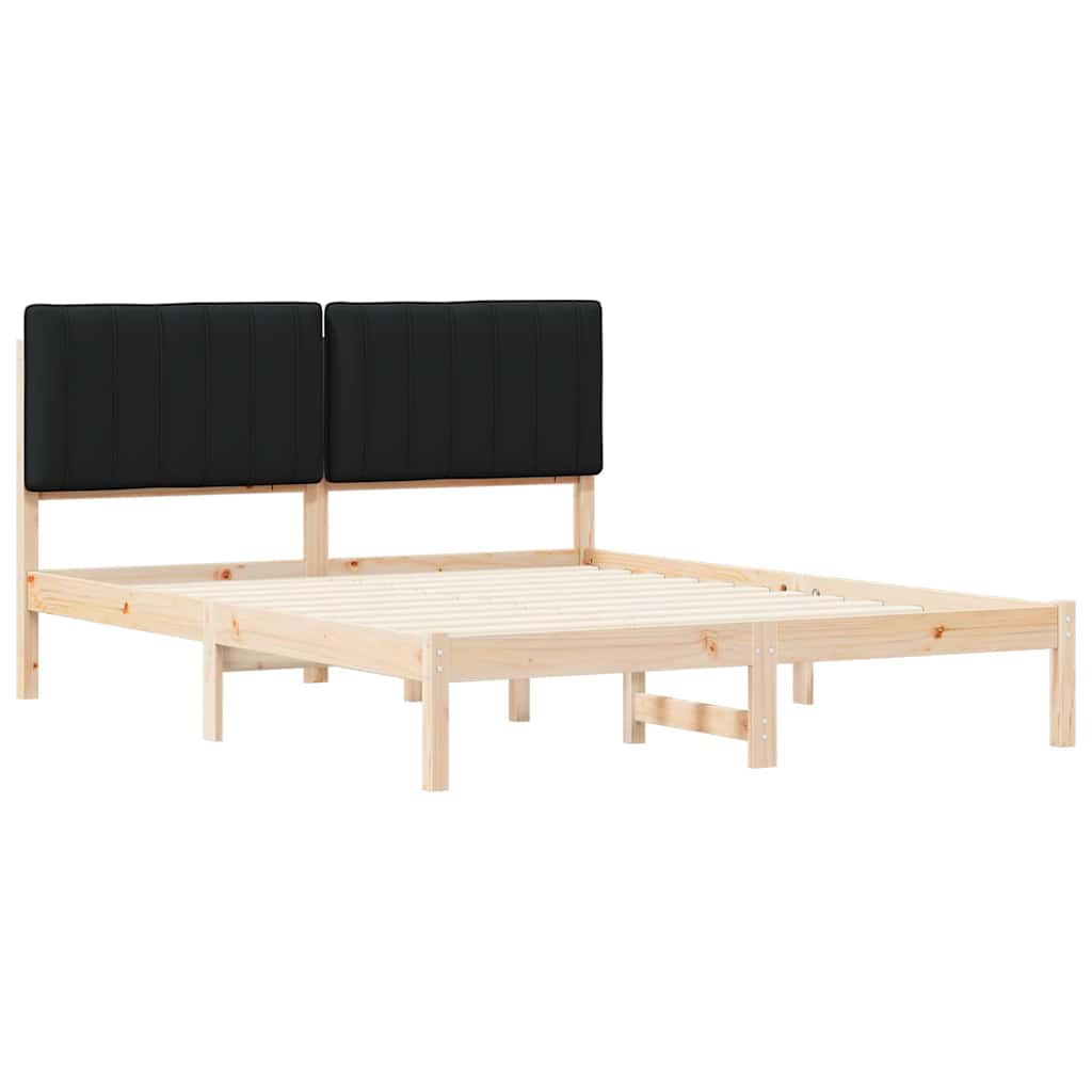 Sengestel med Polstret Hovedgavl Sort 160 x 200 cm