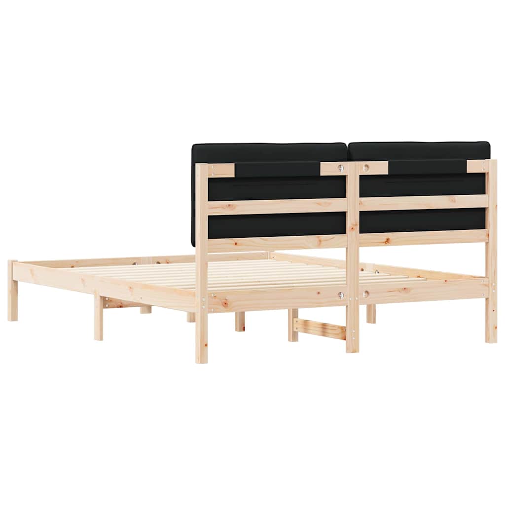 Sengestel med Polstret Hovedgavl Sort 160 x 200 cm