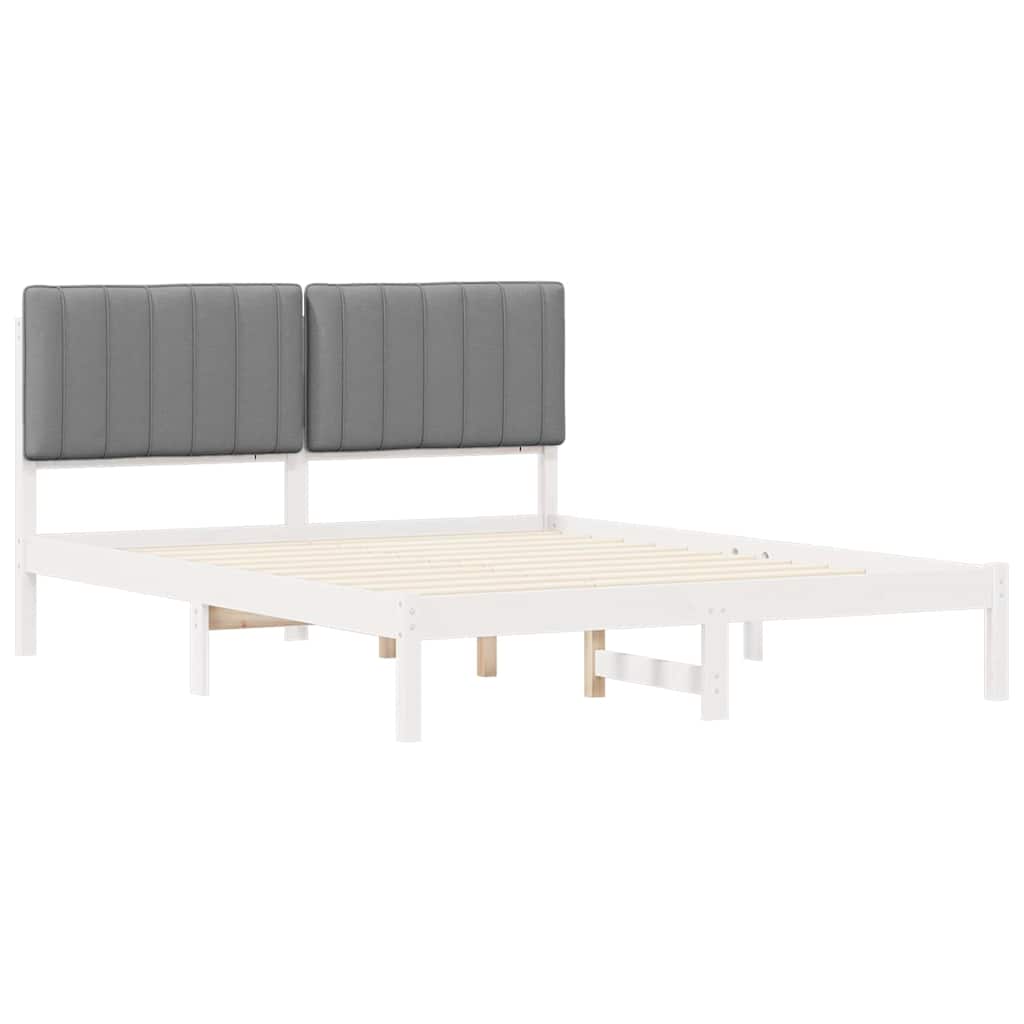 Sengestel med Polstret Hovedgavl Lysegrå 160 x 200 cm
