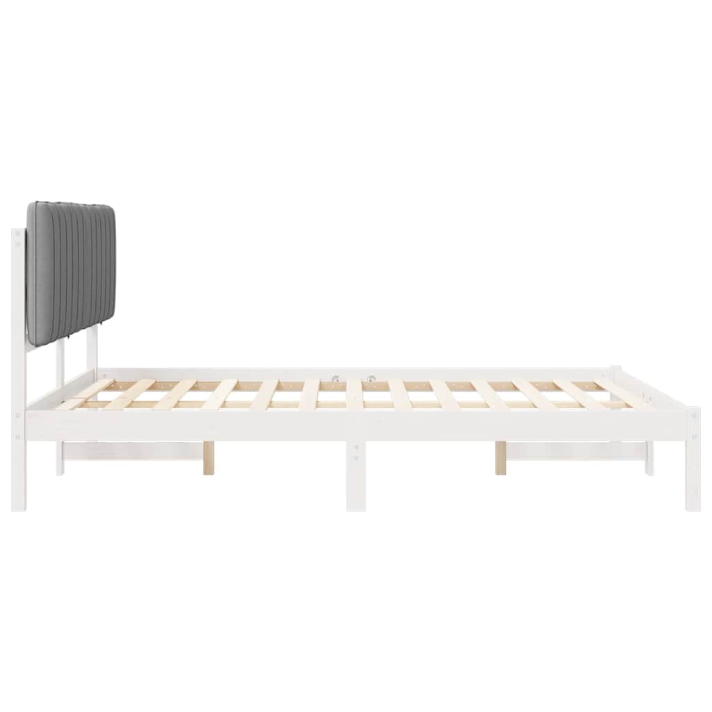 Sengestel med Polstret Hovedgavl Lysegrå 150 x 200 cm