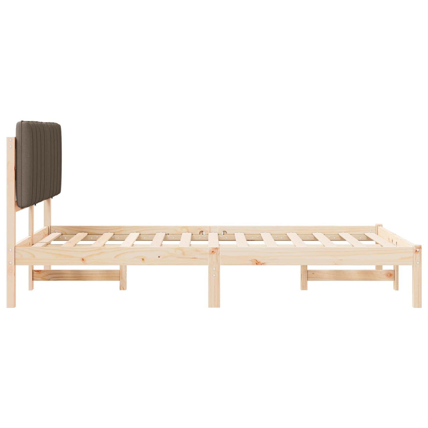 Sengestel med Polstret Hovedgavl Naturlig og Taupe 120 x 200 cm