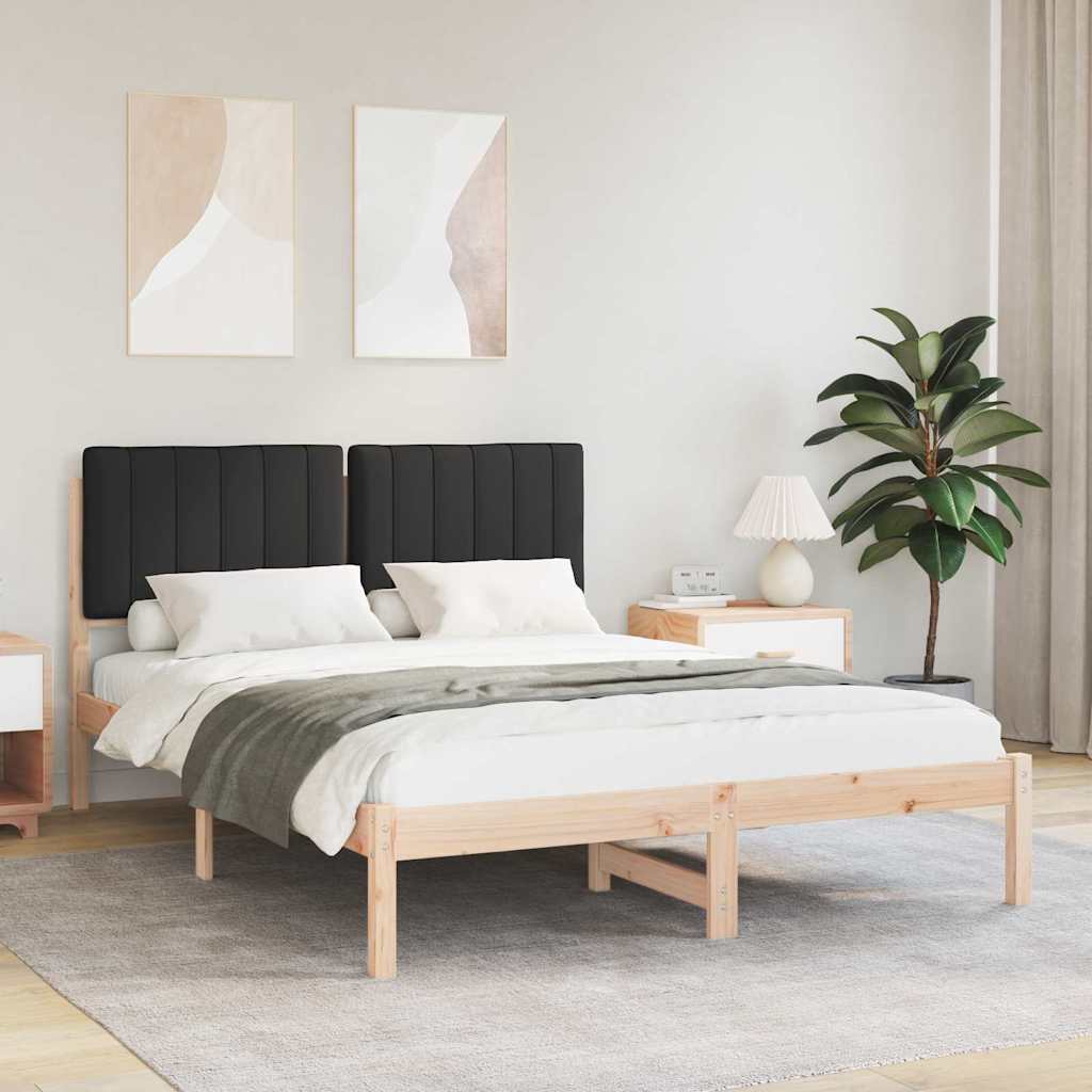 Sengestel med Polstret Hovedgavl Sort 135 x 190 cm