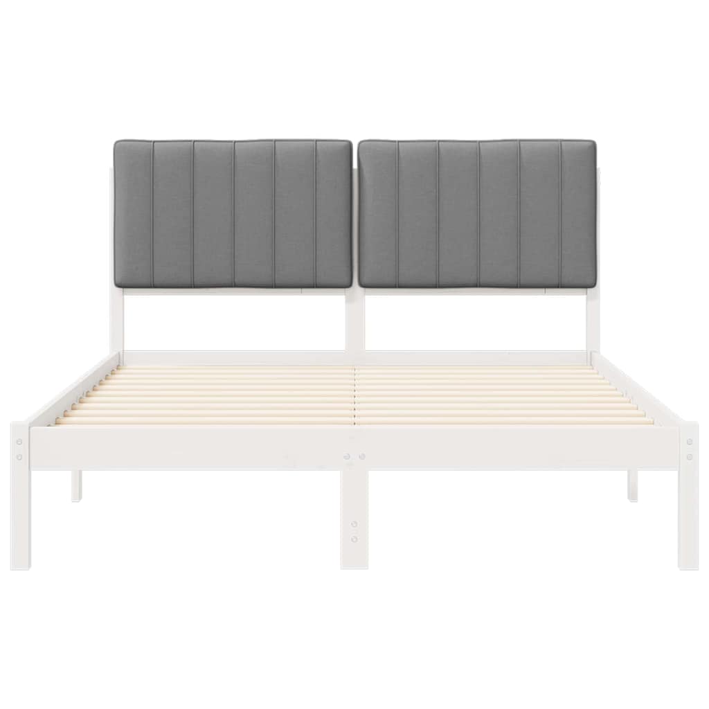 Sengestel med Polstret Hovedgavl Lysegrå 135 x 190 cm