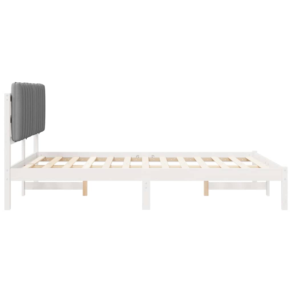 Sengestel med Polstret Hovedgavl Lysegrå 135 x 190 cm