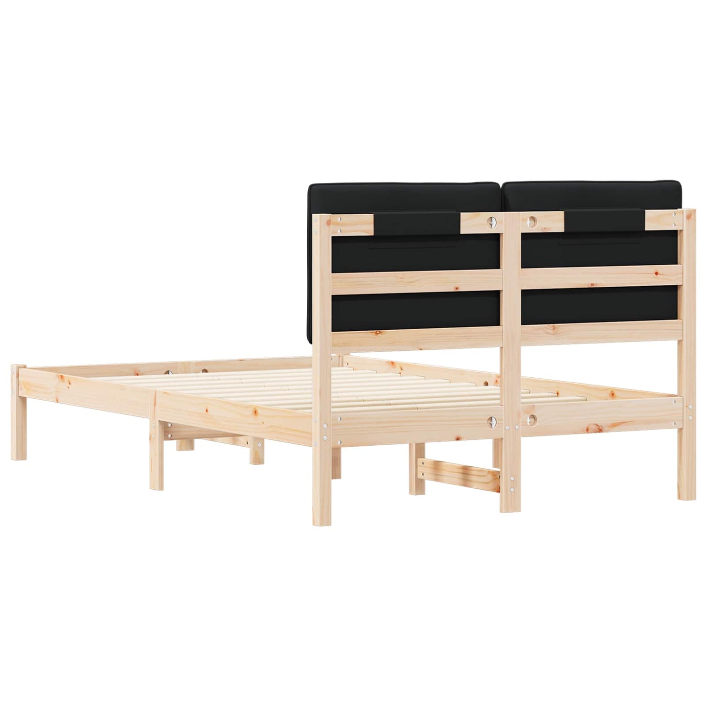 Sengestel med Polstret Hovedgavl Sort 120 x 190 cm