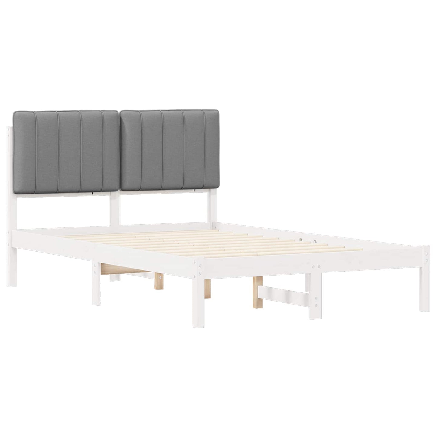 Sengestel med Polstret Hovedgavl Lysegrå 120 x 190 cm