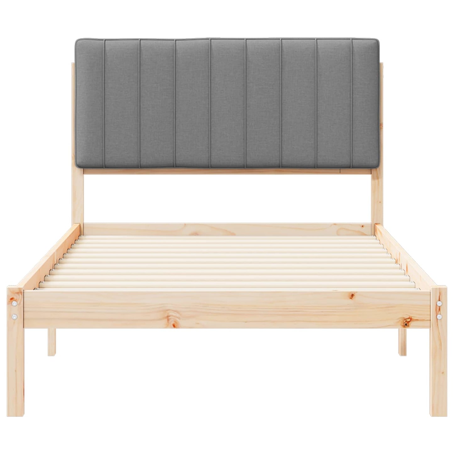 Sengestel med Polstret Hovedgavl Lysegrå 100 x 200 cm