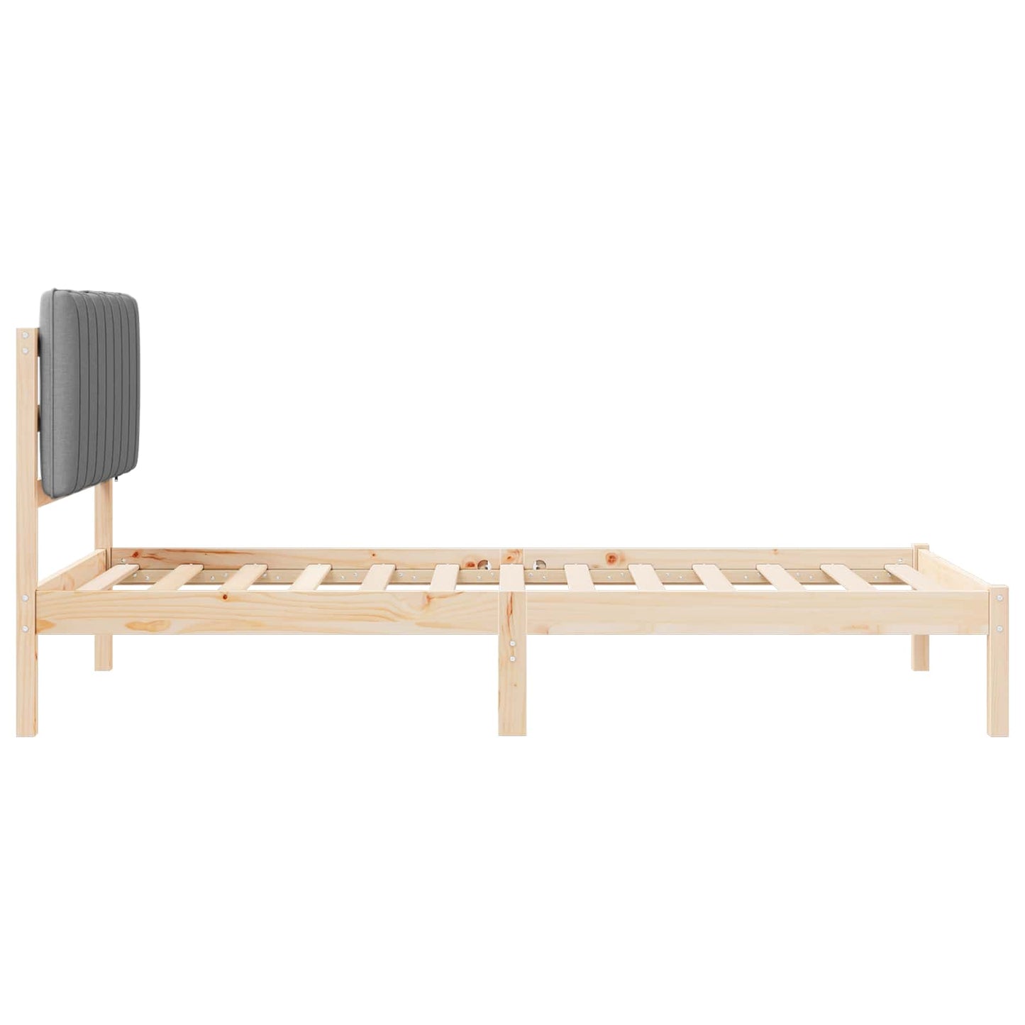 Sengestel med Polstret Hovedgavl Lysegrå 100 x 200 cm