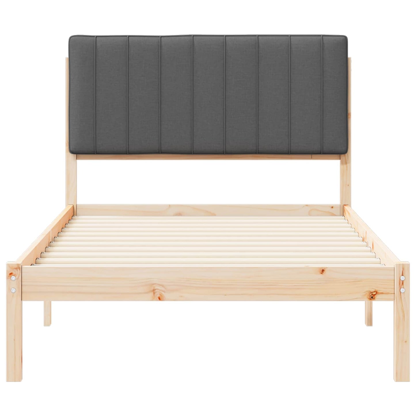 Sengestel med Polstret Hovedgavl Mørkegrå 100 x 200 cm