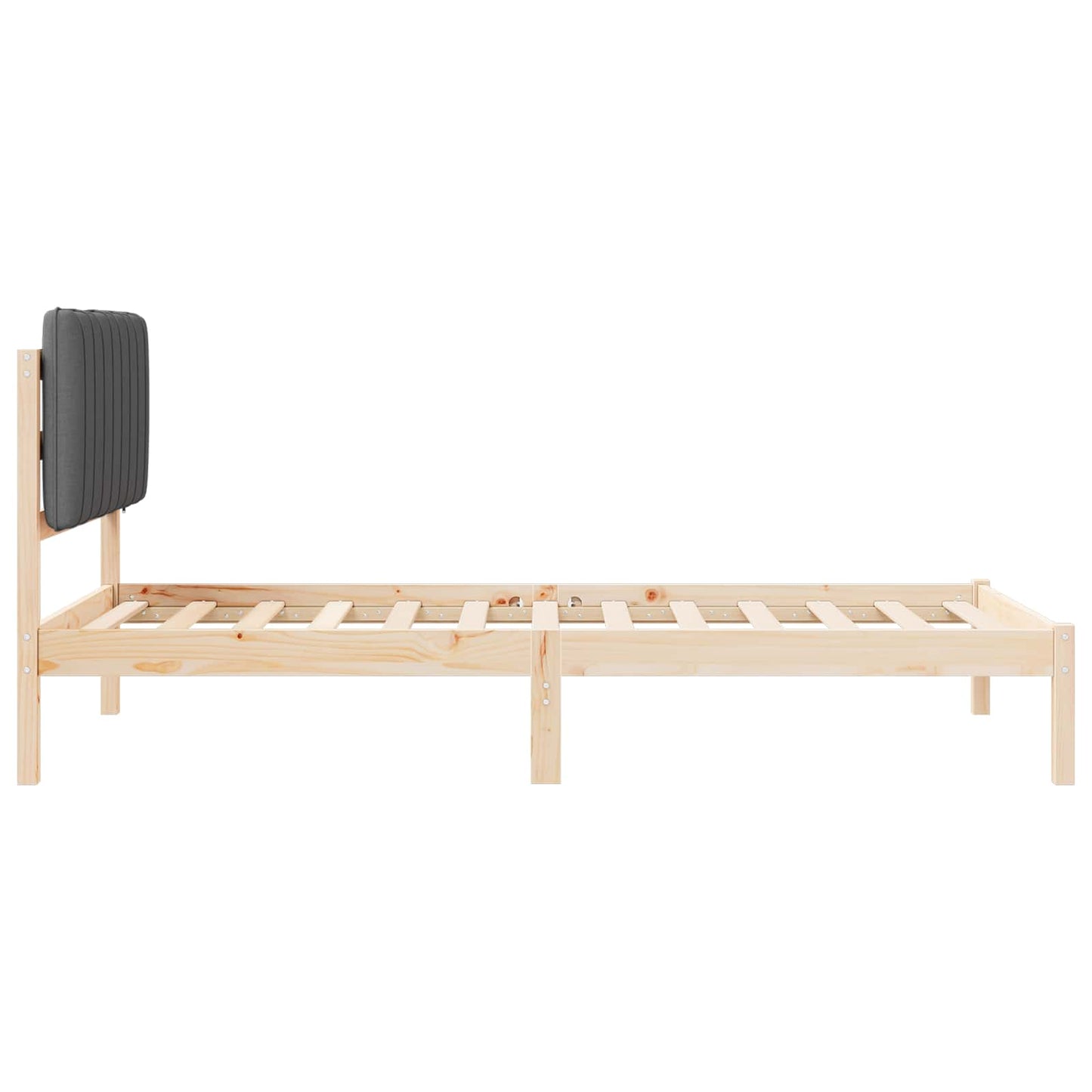 Sengestel med Polstret Hovedgavl Mørkegrå 100 x 200 cm