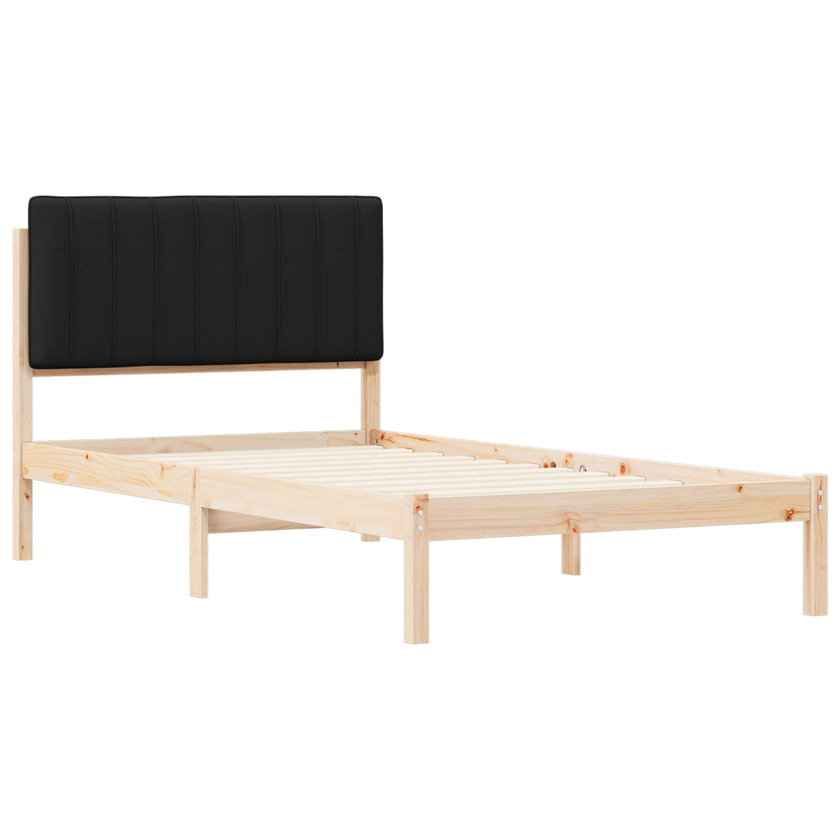 Sengestel med Polstret Hovedgavl Sort 100 x 200 cm