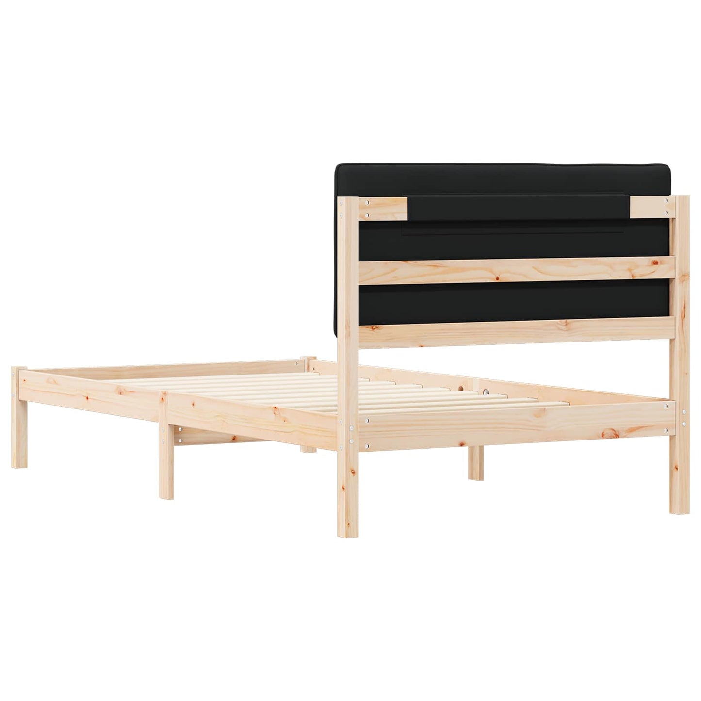 Sengestel med Polstret Hovedgavl Sort 100 x 200 cm