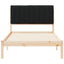 Sengestel med Polstret Hovedgavl Sort 100 x 200 cm