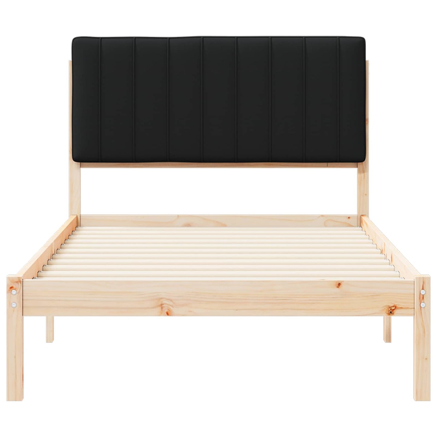 Sengestel med Polstret Hovedgavl Sort 100 x 200 cm