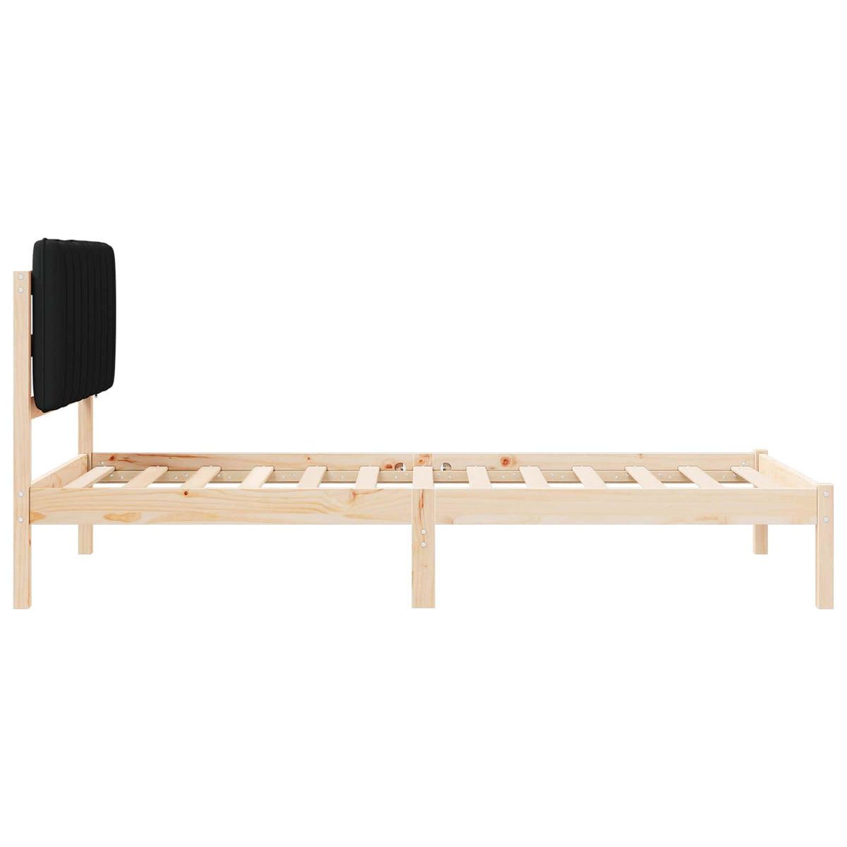 Sengestel med Polstret Hovedgavl Sort 100 x 200 cm