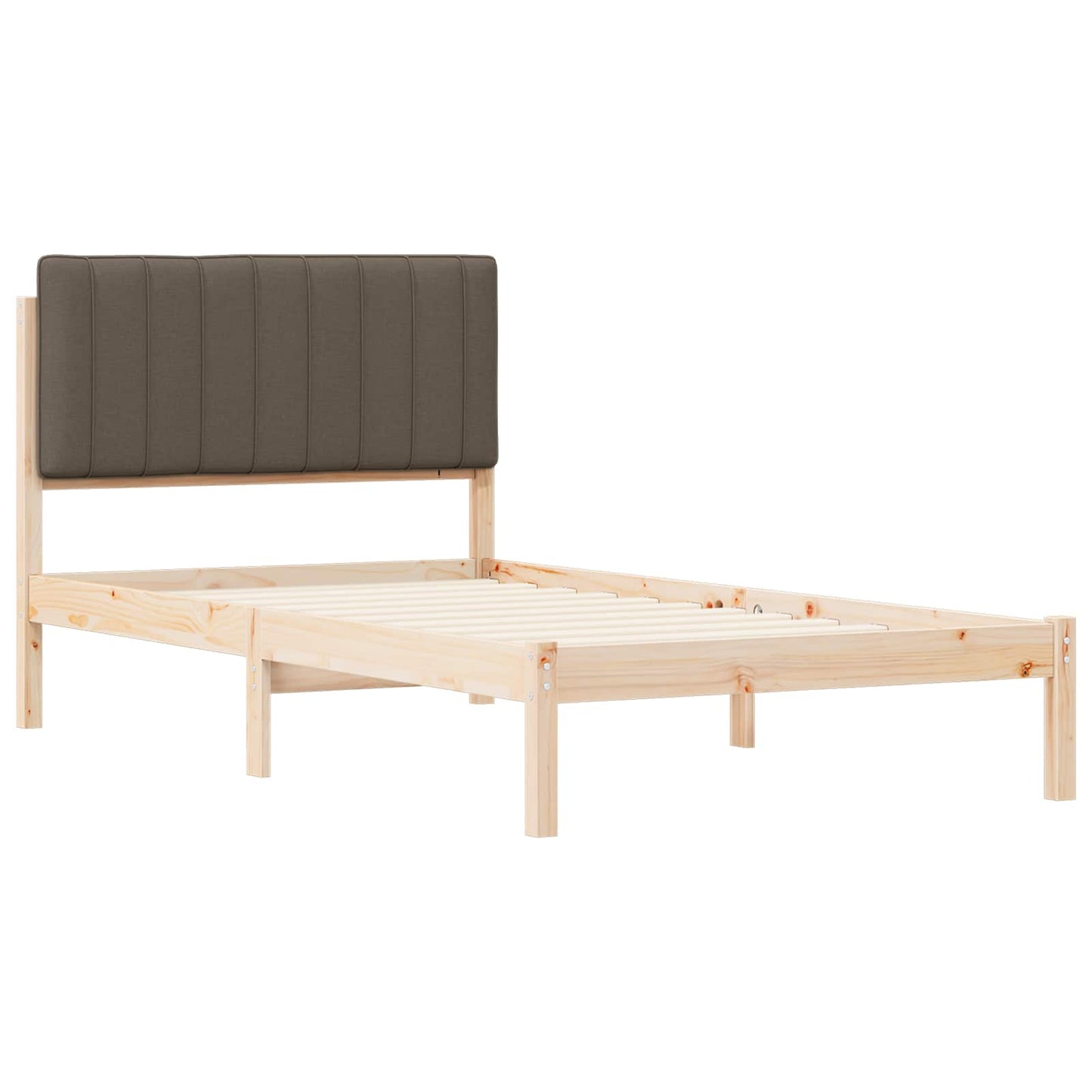 Sengestel med Polstret Hovedgavl Gråbrun 100 x 200 cm