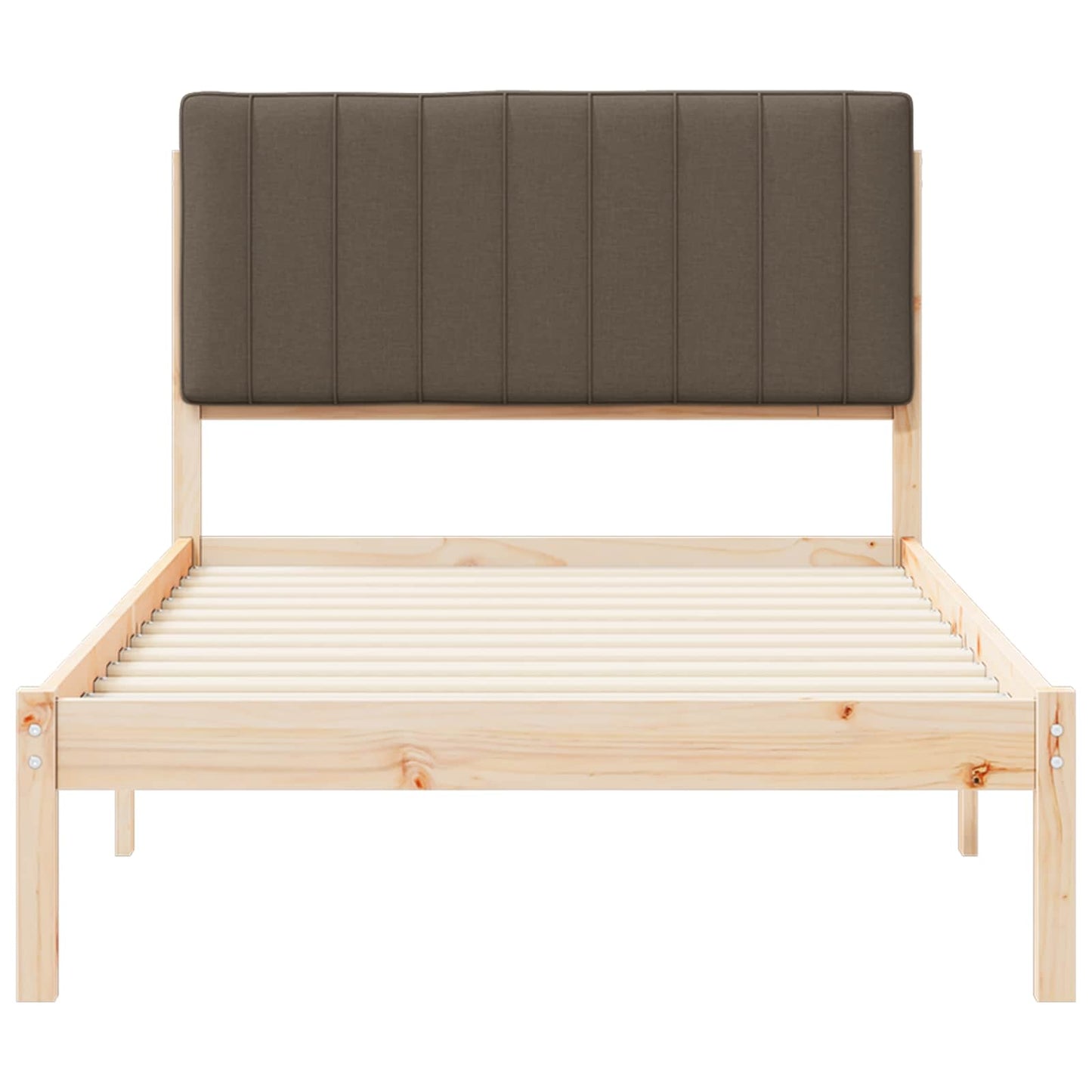 Sengestel med Polstret Hovedgavl Gråbrun 100 x 200 cm