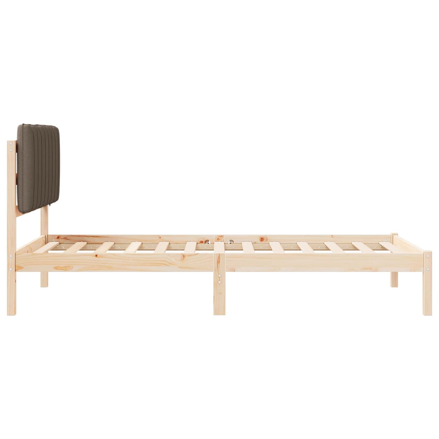 Sengestel med Polstret Hovedgavl Gråbrun 100 x 200 cm