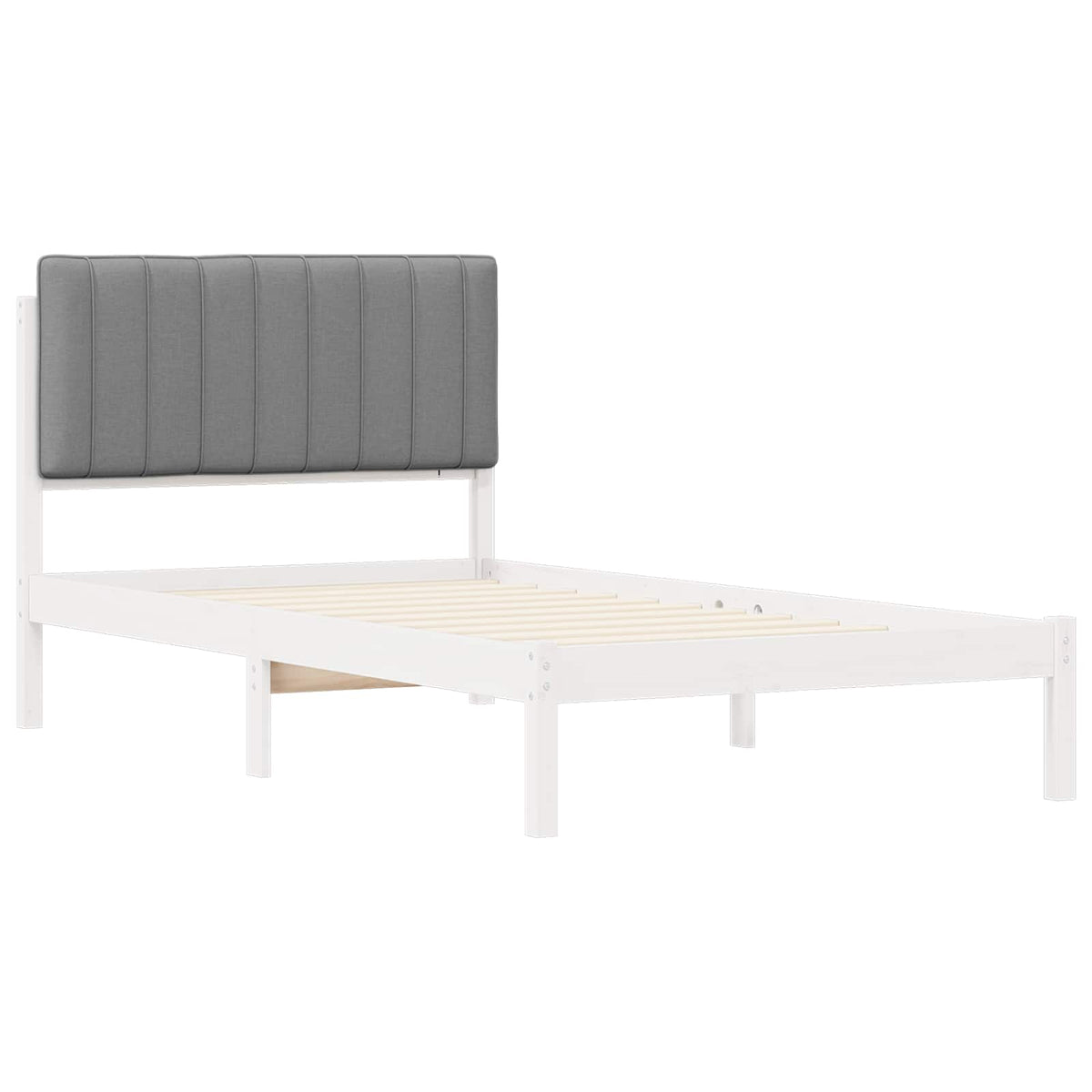 Sengestel med Polstret Hovedgavl Lysegrå 100 x 200 cm