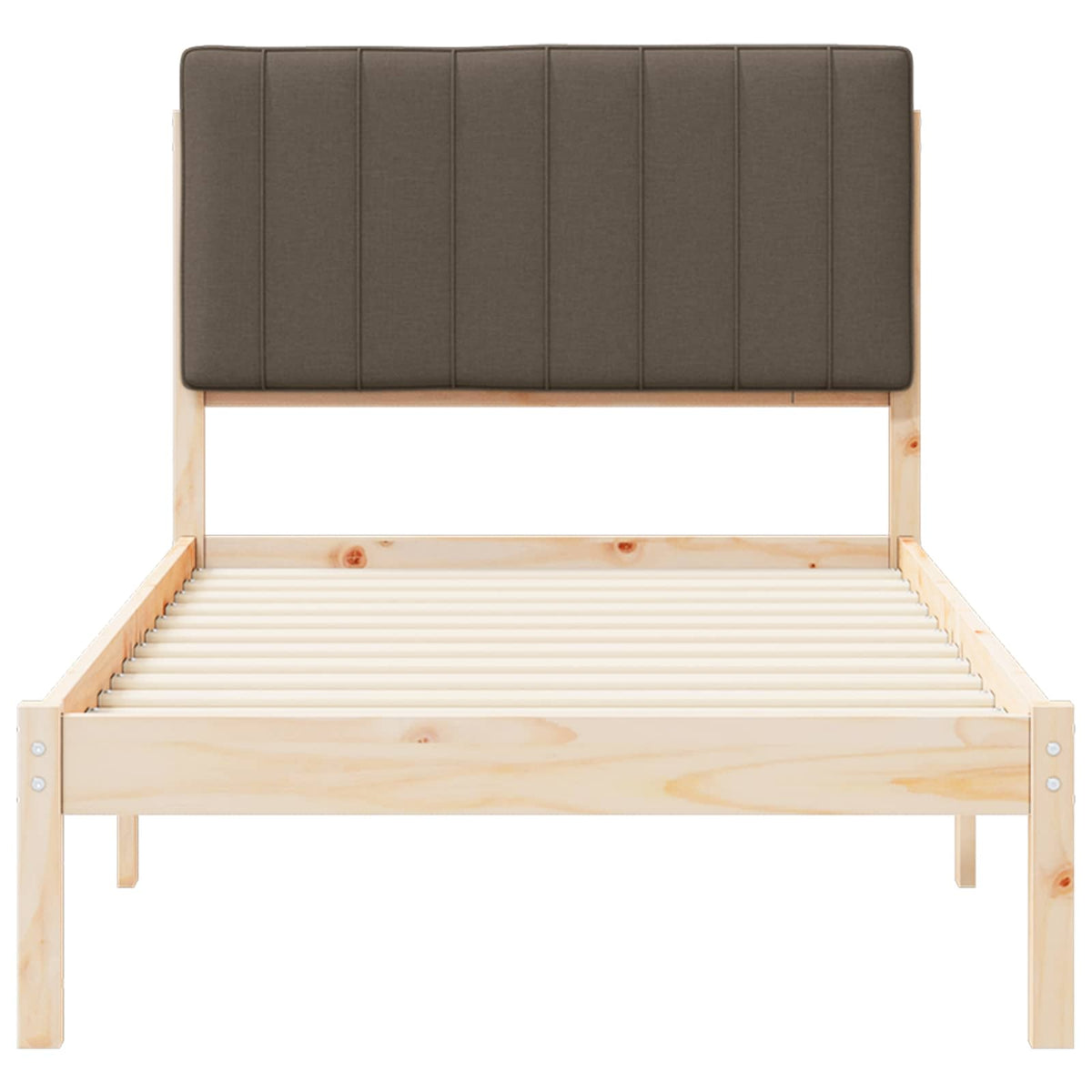 Sengestel med Polstret Hovedgavl Naturlig og Taupe 90 x 200 cm