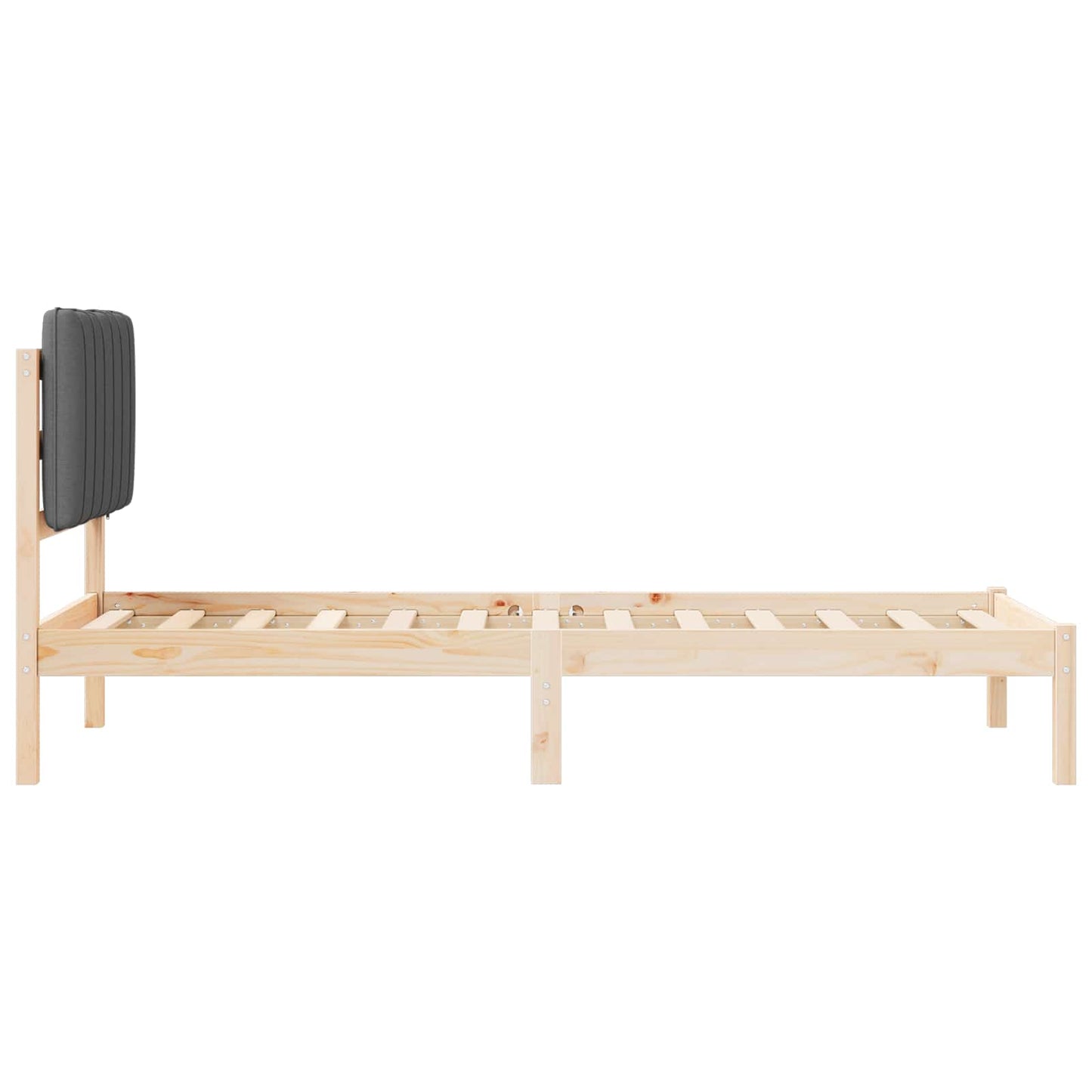Sengestel med Polstret Hovedgavl Mørkegrå 80 x 200 cm