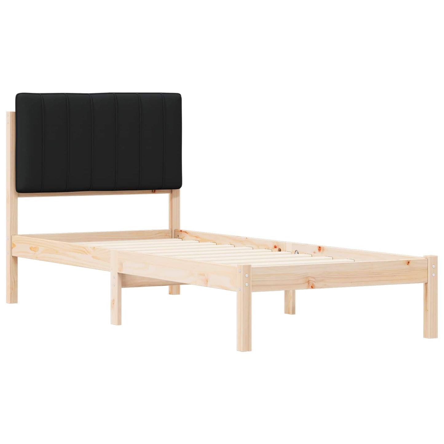 Sengestel med Polstret Hovedgavl Sort 80 x 200 cm