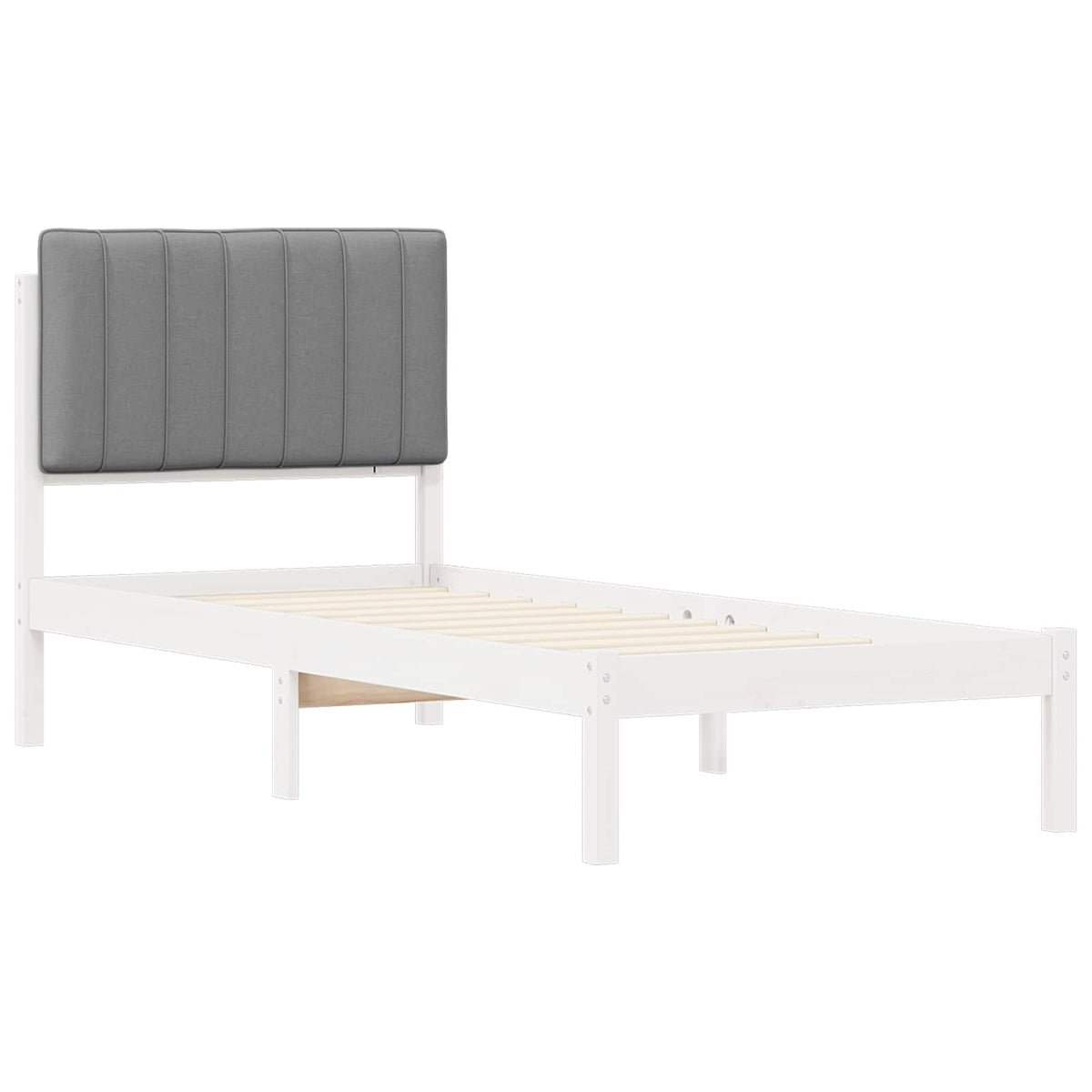 Sengestel med Polstret Hovedgavl Lysegrå 80 x 200 cm